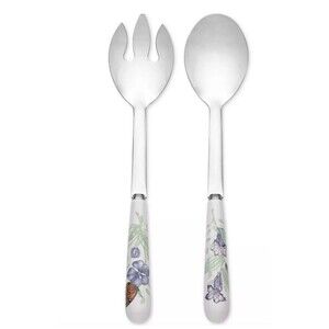 LENOX BUTTERFLY MEADOW 2-PCS SERVING FLATWARE SET SPOON SPORK 11.75" NEW